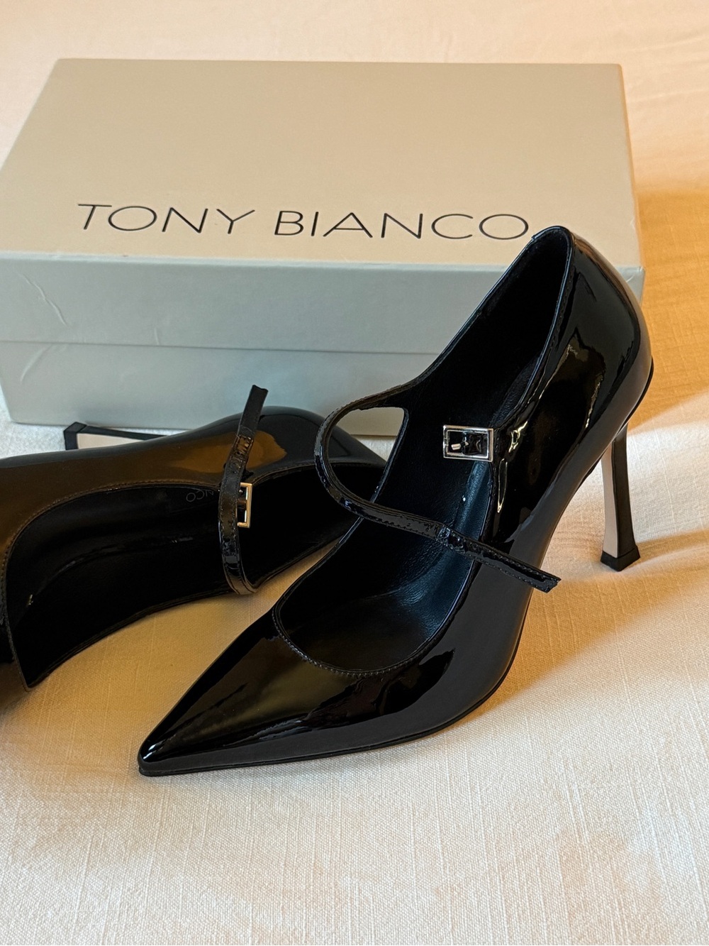Tony Bianco Ace Heels in Black Patent